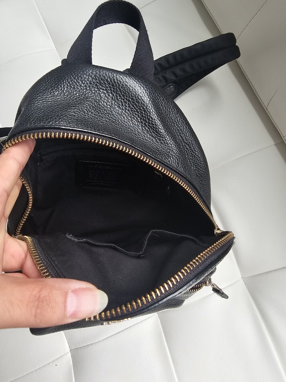 Authentic COACH Black Pebbled Leather Mini Backpack - Gold Hardware - Picture 6 of 15
